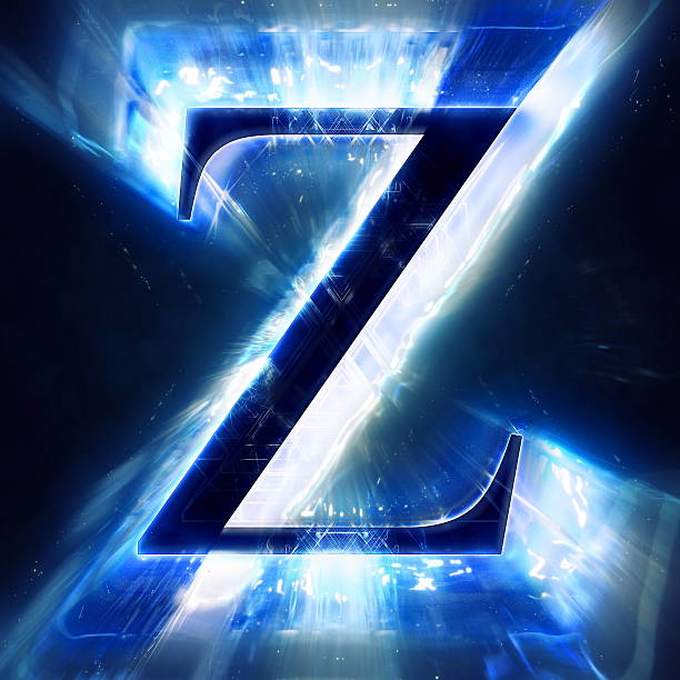 Blue Abstract Letter Z stock photo