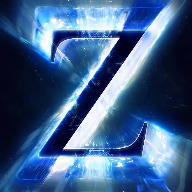 Blue Abstract Letter Z