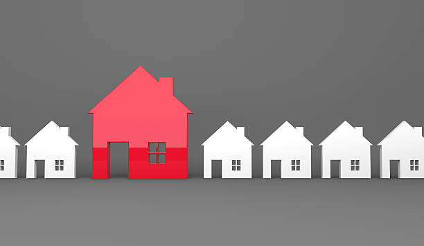 istock Red house symbol stands out 511486142