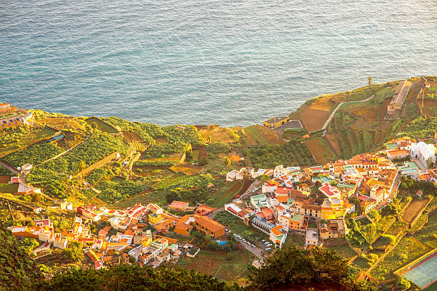 istock Top view on Agulo coastal village in Spain 511486222