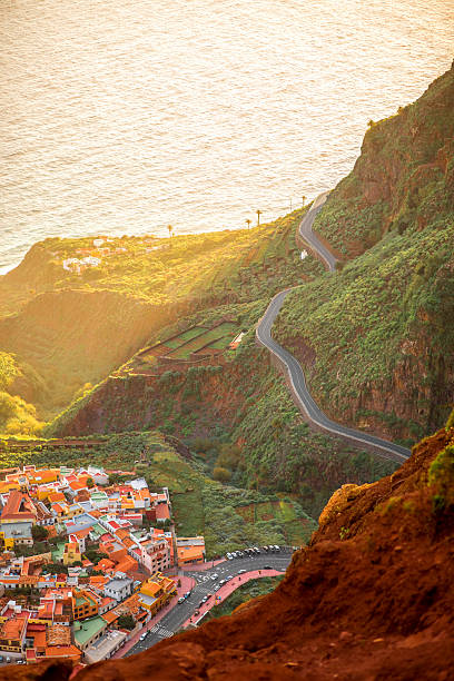 istock Top view on Agulo coastal village in Spain 511486414