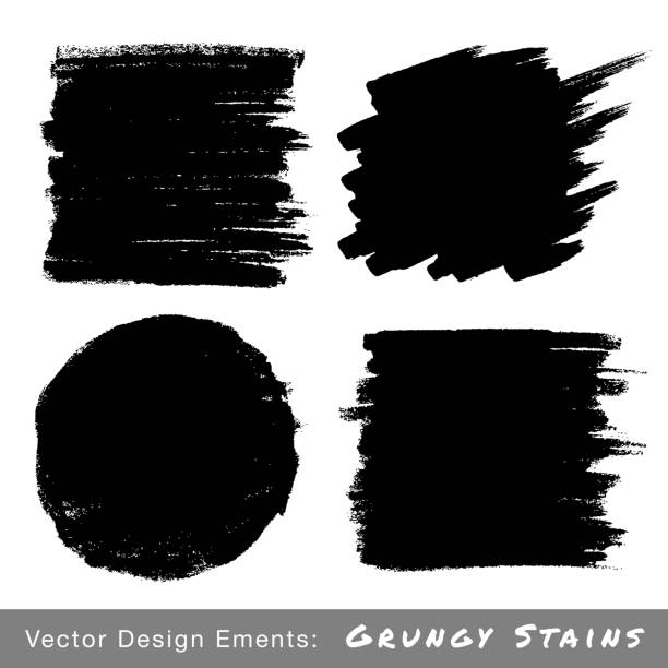 zestaw ręcznie rysowane grunge tła. - wallpaper brush illustrations stock illustrations