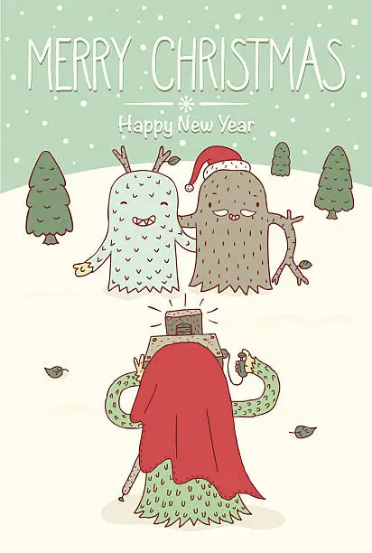 Vector illustration of Christmas Greeting Card