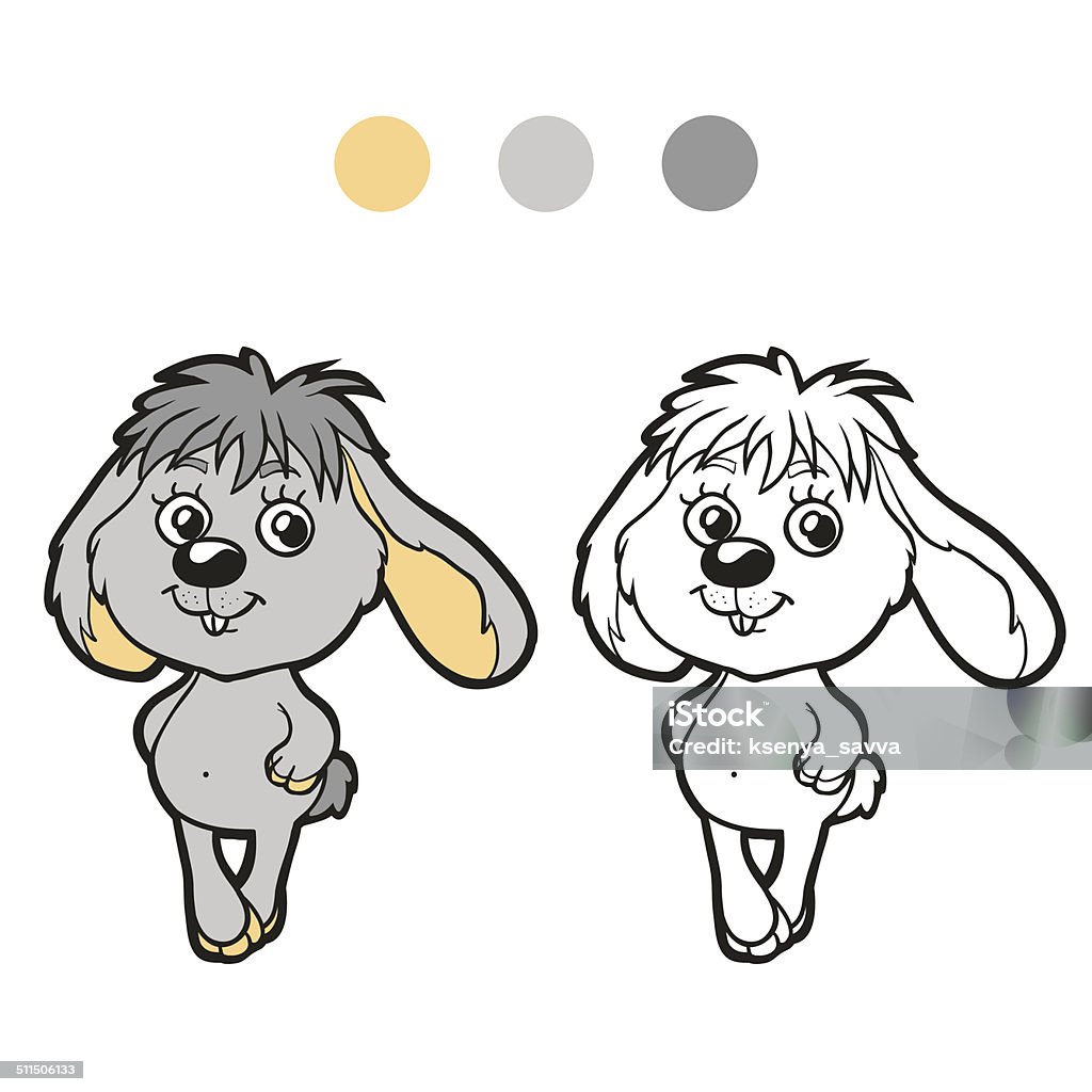 Coloring book (rabbit) Easter stock vector