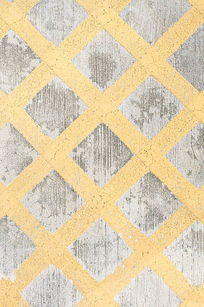 istock Concrete floor with yellow cross line 511506515