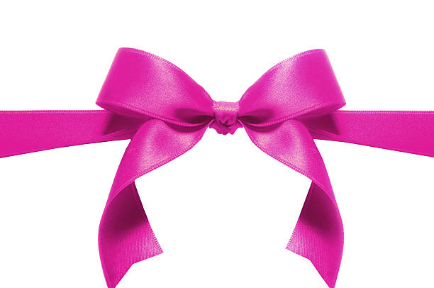 Pink ribbon pink ribbon on white background bowing stock pictures, royalty-free photos & images