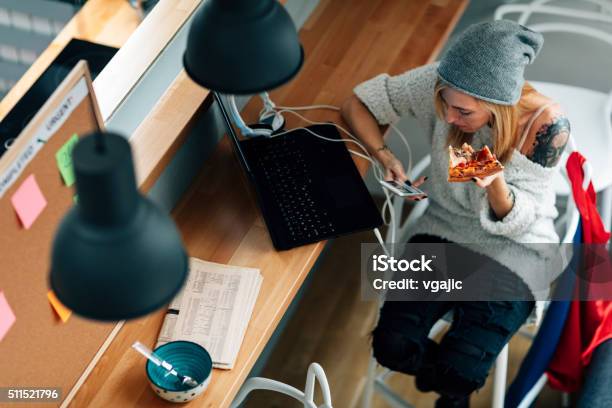 Eating In The Computer Lab Young Programer Eating In Her Office Stock Photo - Download Image Now ...