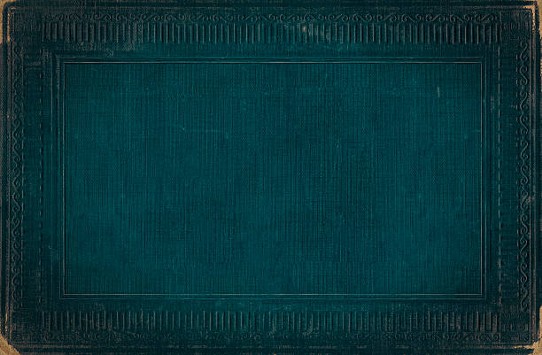 istock Turquoise blue vintage framed background, antique fabric texture 511522322