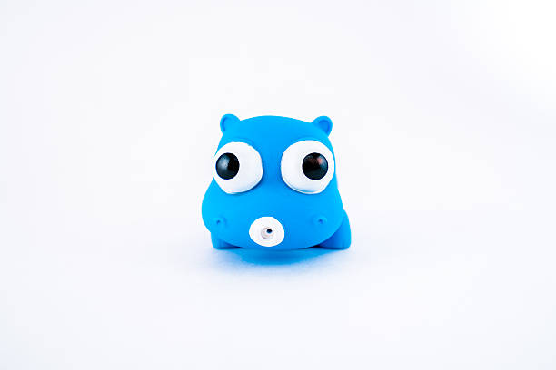 istock Isolated kids bath toy, blue plastic hippo. 511522382