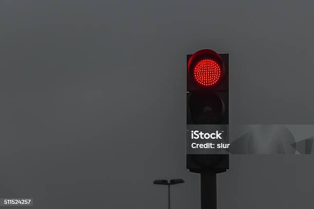 Red Light Traffic Light Gray Sky Semaforo En Rojo Stock Photo - Download Image Now