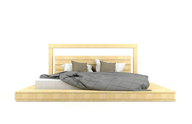 istock Modern and Loft design wooden bed on white background 511525020