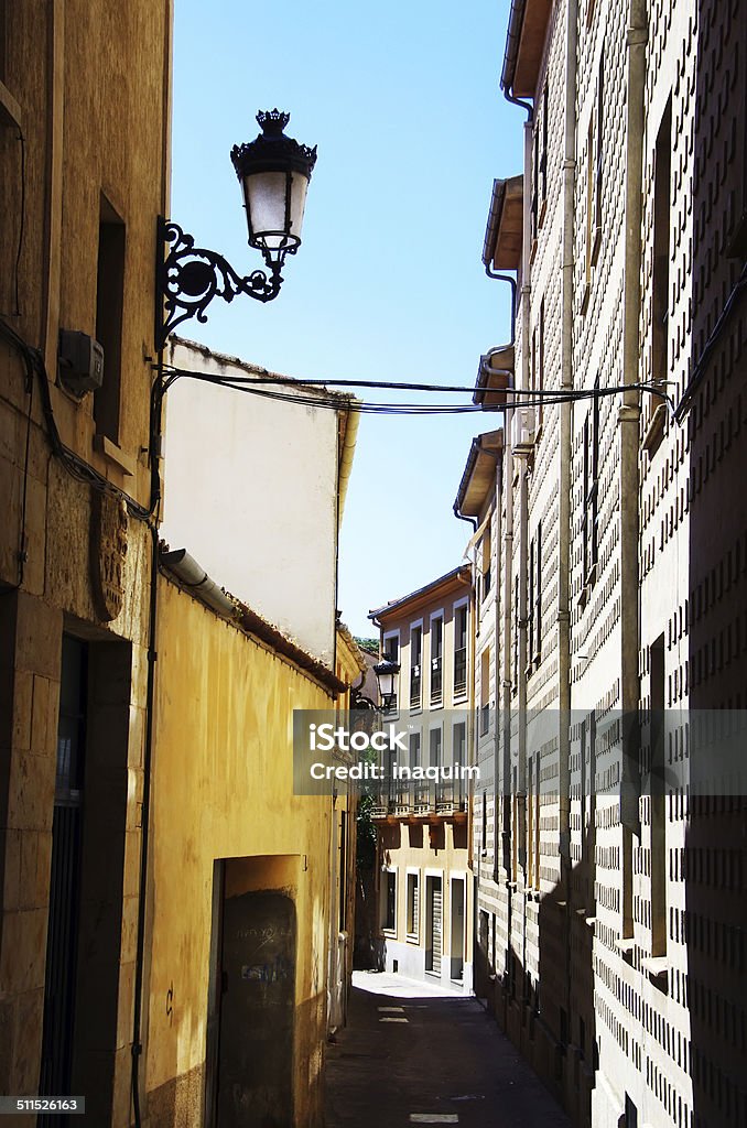 Old street of  Ciudad Rodrigo, Spain Alley Stock Photo