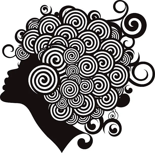 Vector illustration of Afro hairstyle.