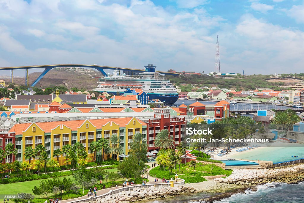 View from a cruise ship on Willemstad - Curacao Curaçao Stock Photo