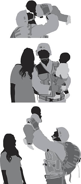 Military man with family Military man with familyhttp://www.twodozendesign.info/i/1.png military family stock illustrations