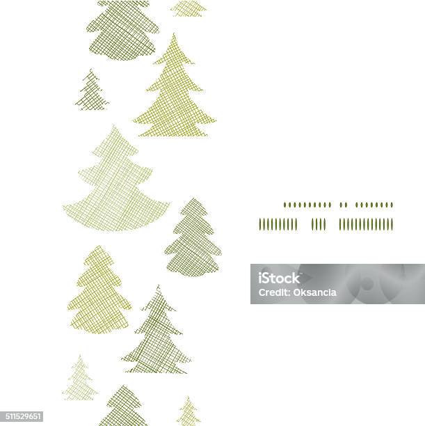 Green Christmas Trees Silhouettes Textile Vertical Frame Seamless Pattern Background Stock Illustration - Download Image Now
