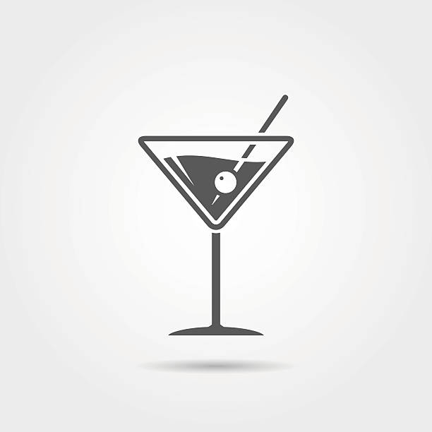 martini-symbol - alcohol isolated white white background stock-grafiken, -clipart, -cartoons und -symbole