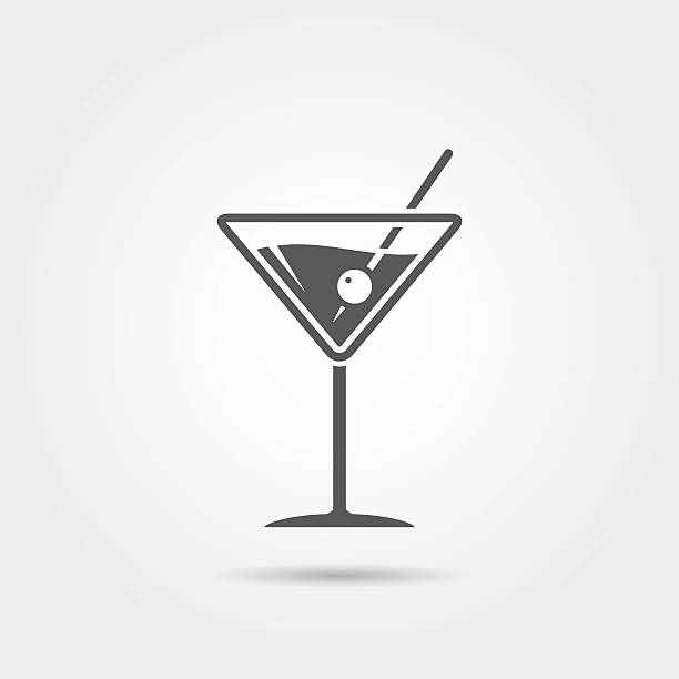 ilustrações, clipart, desenhos animados e ícones de ícone de martíni - alcohol isolated white white background