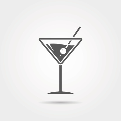 Martini grey icon. Vector illustration.