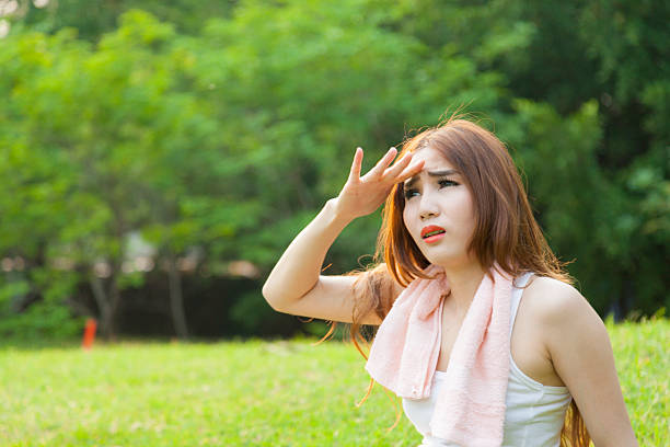 istock Woman sitting rest after exercise 511530359