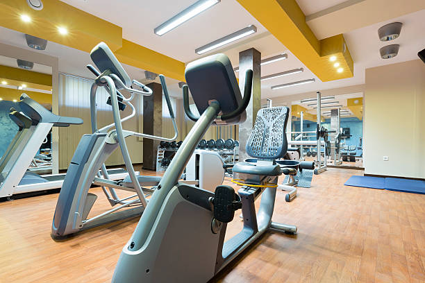 istock Hotel gym interior with equipment 511530470