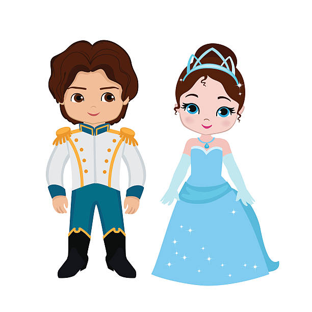 illustrations, cliparts, dessins animés et icônes de illustration de mignon prince et princesse - prince