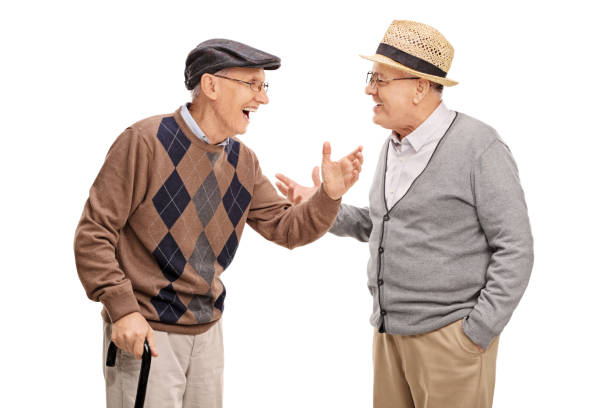 istock Two senior men talking to each other and laughing 511532634