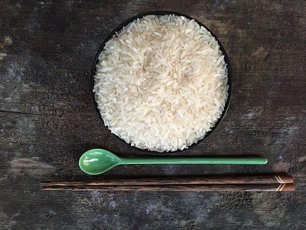 Rice on wooden floor