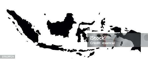 Indonésie La Carte Vecteurs libres de droits et plus d'images vectorielles de Indonésie - Indonésie, Carte, Silhouette - Contre-jour