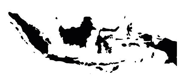 인도네시아 맵 - 인도네시아 stock illustrations