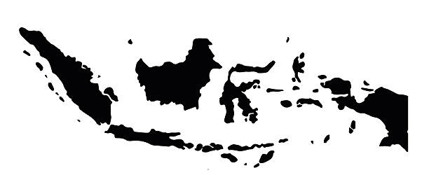 ilustrații de stoc cu harta indonezia - indonezia