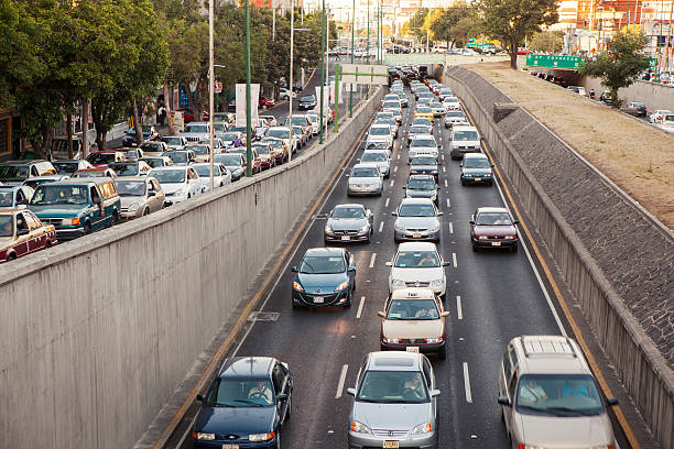 Traffic in Mexico City stock photo