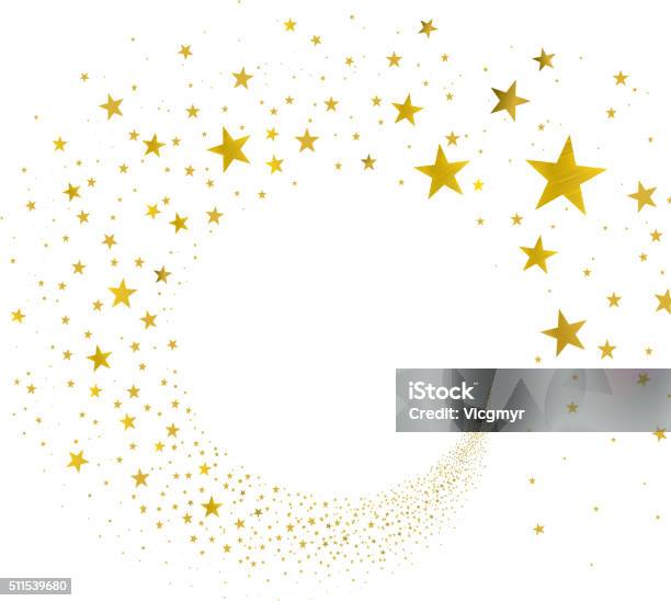 Stream Gold Stars Stock Illustration - Download Image Now - Star Shape, Backgrounds, Swirl Pattern