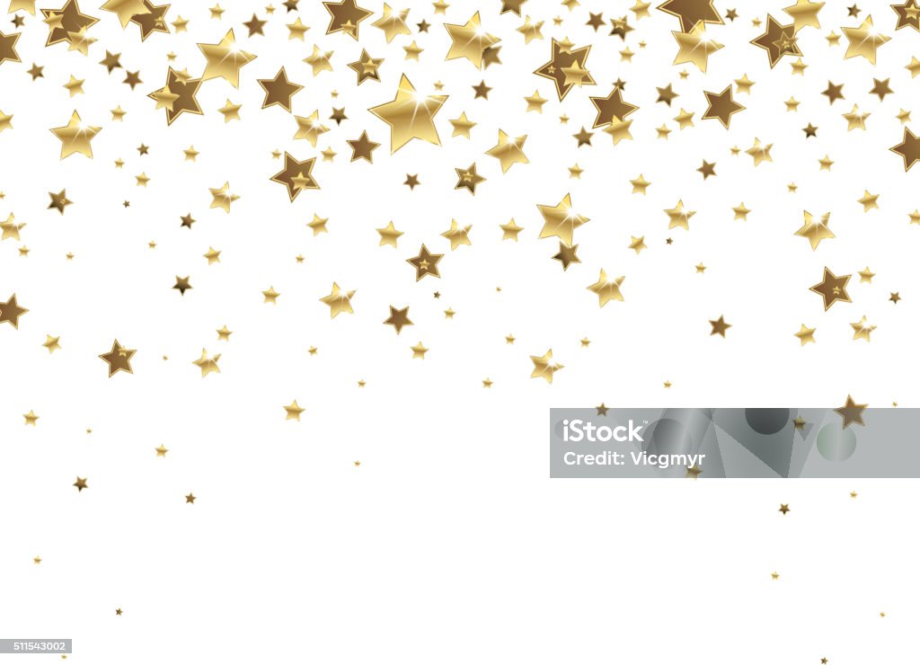 Falling Golden Stars golden falling stars  on a white background Star Shape stock vector