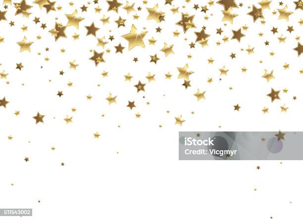 Falling Golden Stars Stock Illustration - Download Image Now - Star Shape, Backgrounds, Award