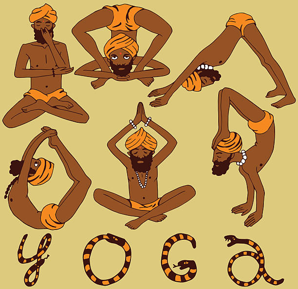 ilustrações de stock, clip art, desenhos animados e ícones de meditando zé colmeia em diferentes poses - yoga posture dog cobra