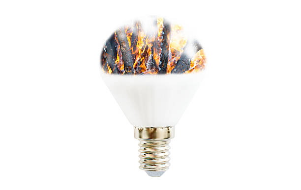 istock LED lamp with a picture of fire inside 511543902
