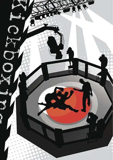 Vector illustration of kick Boxing