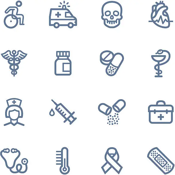 Vector illustration of Medical line icons