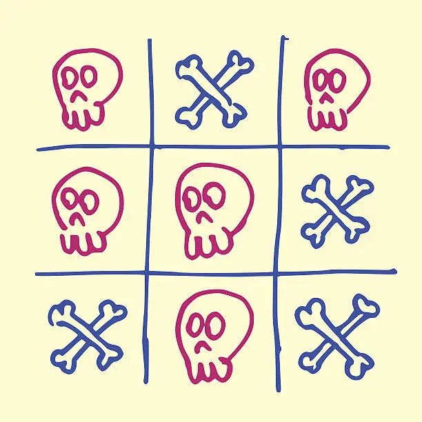 Vector illustration of Pirate Tic-Tac-Toe