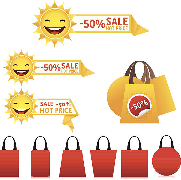 illustrations, cliparts, dessins animés et icônes de sun réduction étiquettes - image smiley gratuit