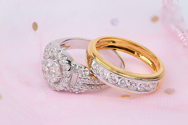istock Golden diamond ring and contemporary diamond ring 511552777