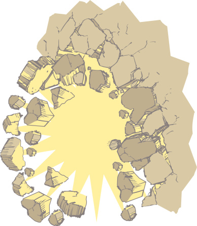 Exploding Wall Vector Clip Art Stock Illustration - Download Image Now ...