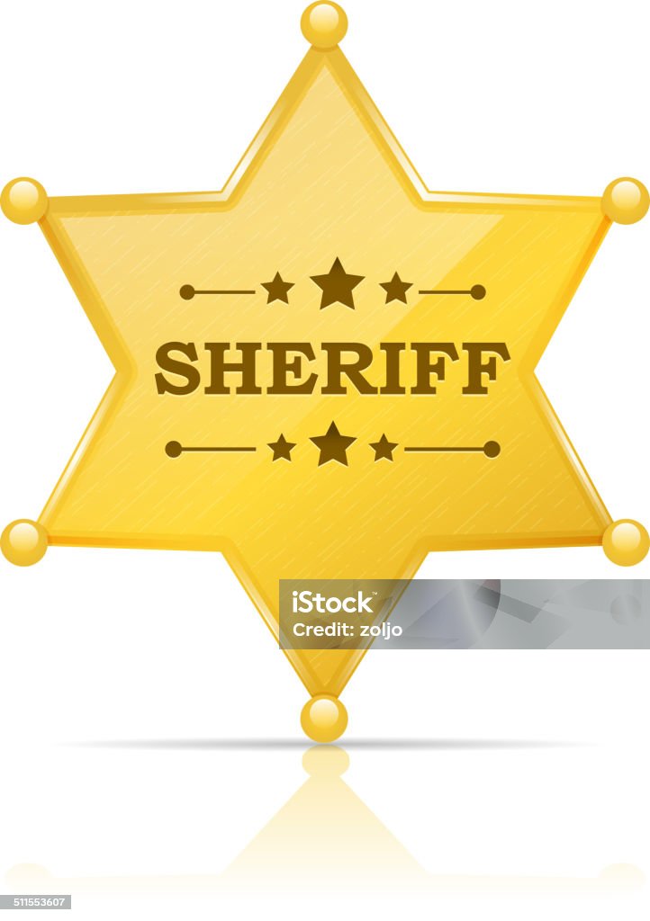 Sheriff Badge Golden sheriff's badge vector illustration isolated on white Police Badge stock vector