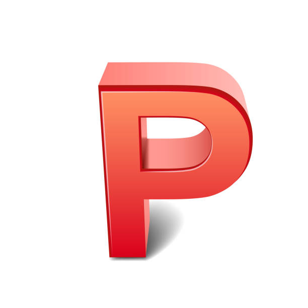 3 d red letter p - letter p alphabet three dimensional shape red stock-grafiken, -clipart, -cartoons und -symbole