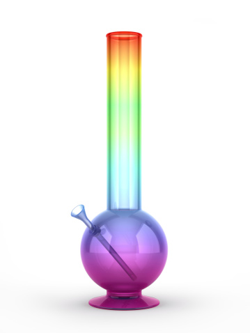 Multicolored bong isolated on white background 3D