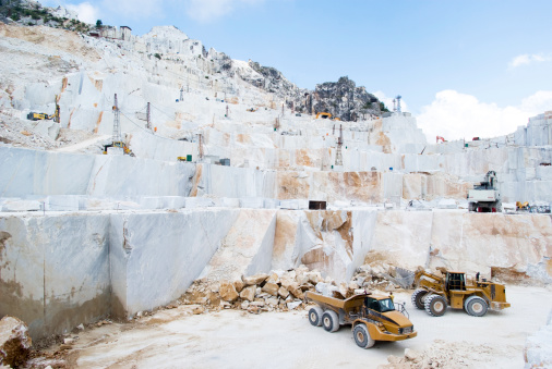 Marble quarry site in Carrara, Italy