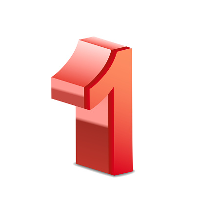 3d Shiny Red Number 1 Stock Illustration - Download Image Now