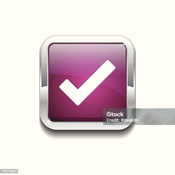 Basic Tick Button Rectangle Tick Mark Rounded Rounded Rectangular Vector Web Button Ikon Ilustrasi ...