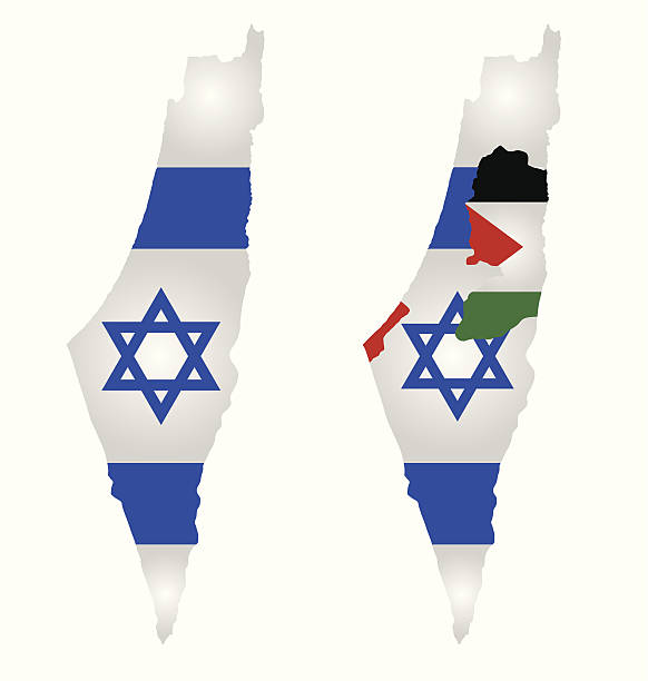 israel karte flagge - israel judaism israeli flag flag stock-grafiken, -clipart, -cartoons und -symbole